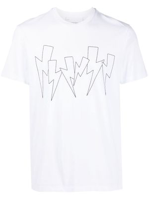 Neil Barrett Thunderbolt-print crew-neck T-shirt - White