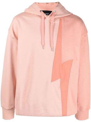 Neil Barrett Tri-colour Thunderbolt cotton hoodie - Pink