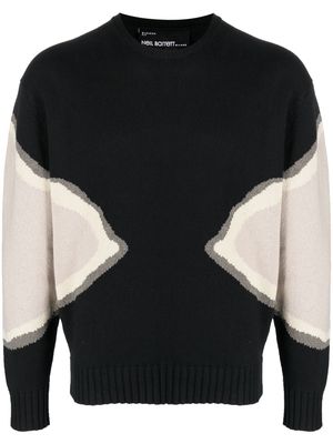 Neil Barrett two-tone long-sleeved sweatshirt - Black