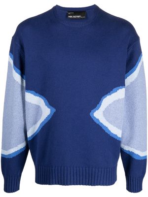 Neil Barrett two-tone long-sleeved sweatshirt - Blue