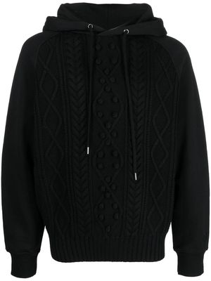 Neil Barrett wool knit hoodie - Black