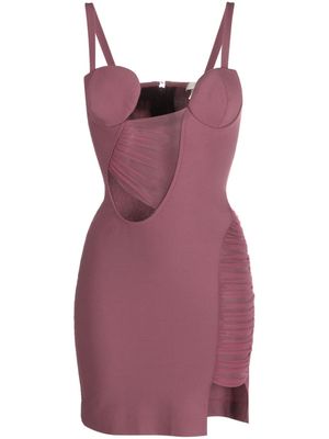 Nensi Dojaka asymmetric cut-out minidress - Purple