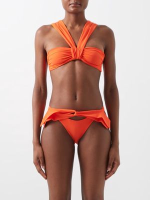 Nensi Dojaka - Butterfly Bandeau Bikini Top - Womens - Orange