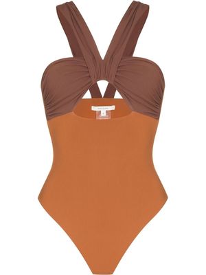 Nensi Dojaka Butterfly cut-out swimsuit - Brown
