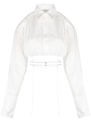 Nensi Dojaka cropped cut-out shirt - White