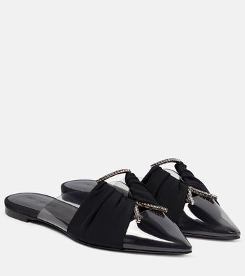 Nensi Dojaka Crystal-embellished flat PVC slippers