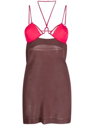 Nensi Dojaka cut-out cotton minidress - Brown