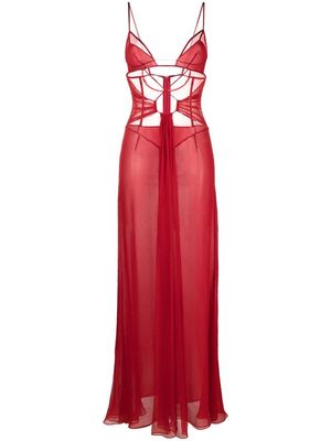 Nensi Dojaka cut-out silk maxi dress - Red