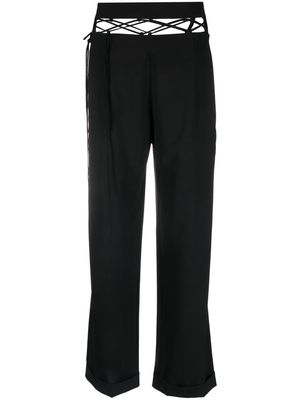 Nensi Dojaka cut-out wool trousers - Black