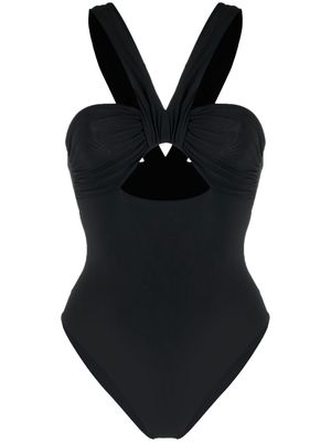Nensi Dojaka drape-detail neckline swimsuit - Black