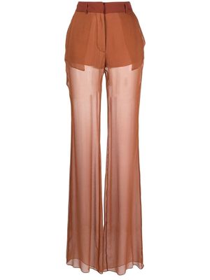 Nensi Dojaka flared silk trousers - Brown