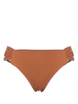 Nensi Dojaka gathered-detail bikini bottoms - Brown