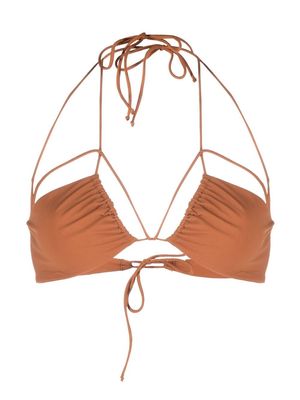 Nensi Dojaka gathered-detail bikini top - Neutrals