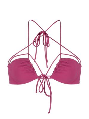 Nensi Dojaka gathered-detail bikini top - Pink
