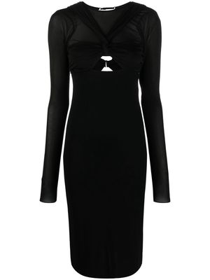 Nensi Dojaka long-sleeve cut-out dress - Black