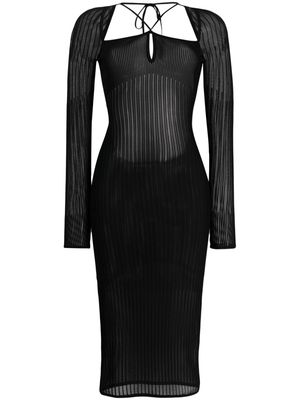 Nensi Dojaka long-sleeve open-back dress - Black