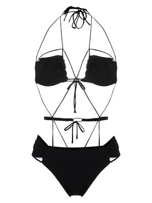 Nensi Dojaka multi-strap design swimsuit - Black