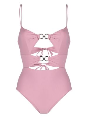 Nensi Dojaka ring-embellished cut-out swimsuit - Pink