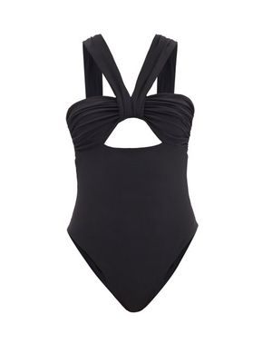 Nensi Dojaka - Ruched Cutout Swimsuit - Womens - Black