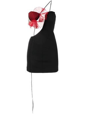 Nensi Dojaka ruffle-detailed cut-out minidress - Black