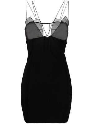 Nensi Dojaka semi-sheer panelled mini dress - Black