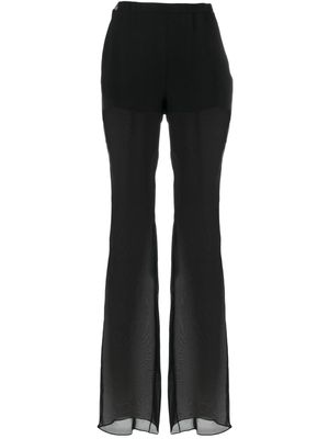Nensi Dojaka semi-sheer silk trousers - Black