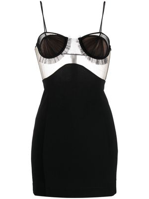 Nensi Dojaka sheer-panelling bustier minidress - Black