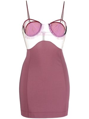 Nensi Dojaka sheer-panelling bustier minidress - Purple