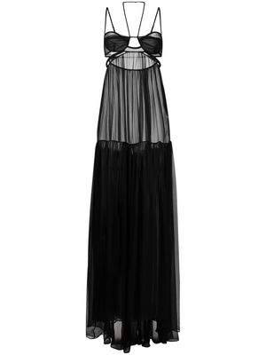 Nensi Dojaka sheer silk maxi dress - Black
