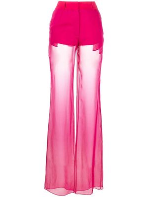 Nensi Dojaka sheer straight-leg trousers - Pink