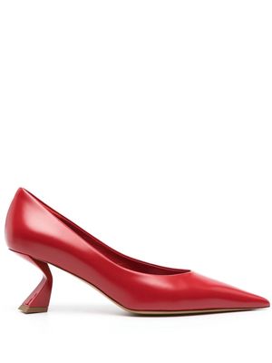Nensi Dojaka slanted heel 65mm leather pumps - Red