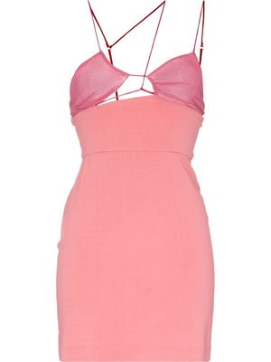 Nensi Dojaka strap-detail asymmetric minidress - Pink