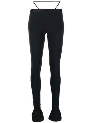 Nensi Dojaka strappy-waist flared leggings - Black