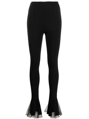 Nensi Dojaka tulle-detail flared trousers - Black