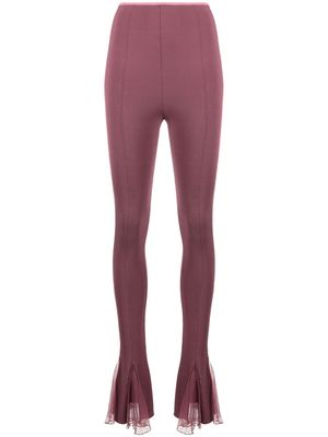 Nensi Dojaka tulle-trim flared trousers - Pink