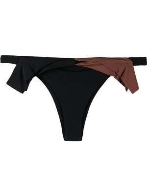 Nensi Dojaka two-tone draped bikini bottom - Black