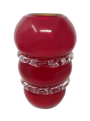 Neon Candy Rope Mirrored Vase - Red Mirrored