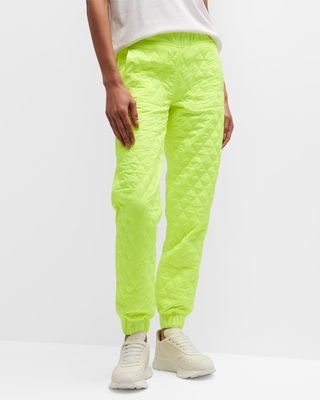 Neon Quilted Jog Pants