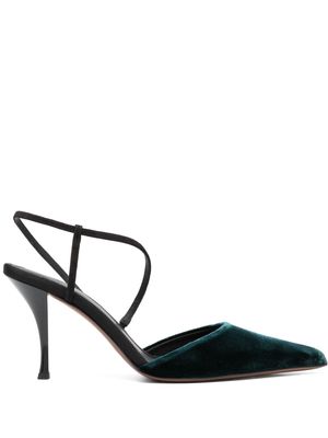 NEOUS 85mm pointed-toe velvet pumps - Green