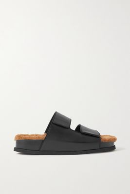 Neous - Dombai Shearling-lined Leather Slides - Black