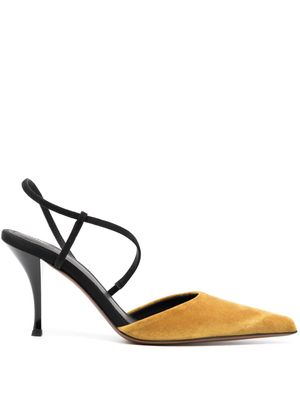 NEOUS pointed-toe 90mm leather pumps - Yellow