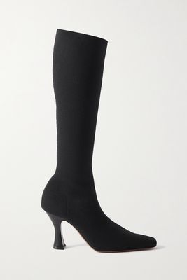Neous - Ran Stretch-knit Knee Boots - Black