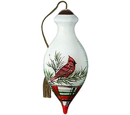 Neqwa Cardinal with Pine Branch and Plaid Ornam ent