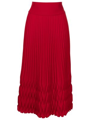 Neriage Mensa 3D-pleated midi skirt - Red