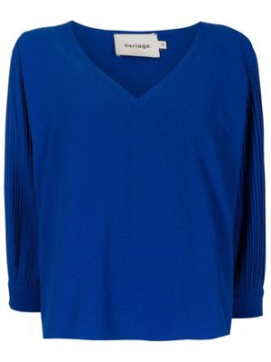 Neriage Mensa plissé-effect blouse - Blue