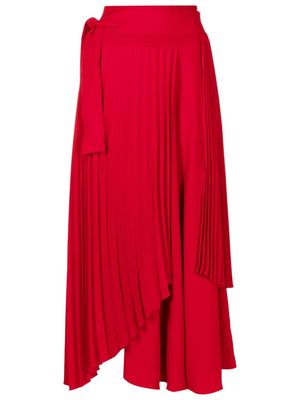 Neriage Orion asymmetric pleated midi skirt - Red