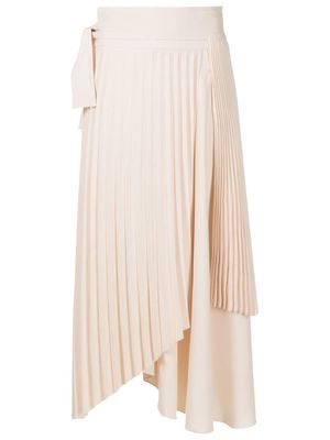Neriage Orion asymmetric pleated skirt - Neutrals