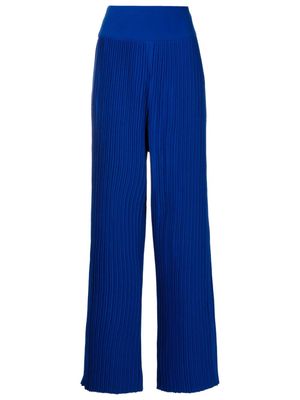 Neriage Orion plissé-effect straight-leg trousers - Blue