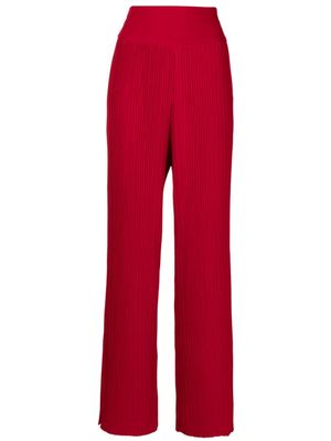 Neriage Orion plissé-effect trousers - Red