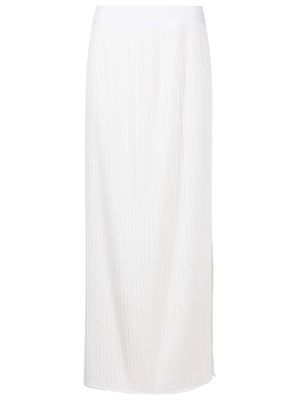 Neriage pleated maxi skirt - White